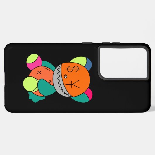 Colorful bear samsung galaxyケース (裏面横)