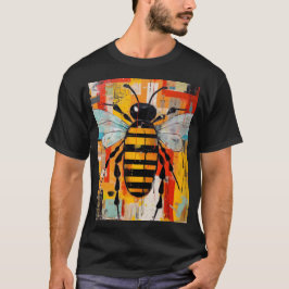 Colorful Bee Art Print Honeybee Wall Tシャツ