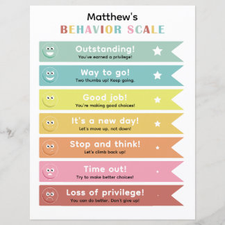 Colorful Behavior Management Chart for Kids