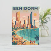 Colorful Benidorm Spain Costa Blanca Illustration カード (スタンド正面)