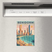 Colorful Benidorm Spain Costa Blanca Illustration マグネット (インサイチュ (食洗機))