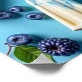 Colorful Berry Ice Cream Popsicle Pattern Summer ポスター (角)