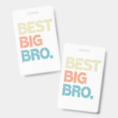 Colorful Best Big Bro Awesome Big Brother バッジ (正面＆裏面)