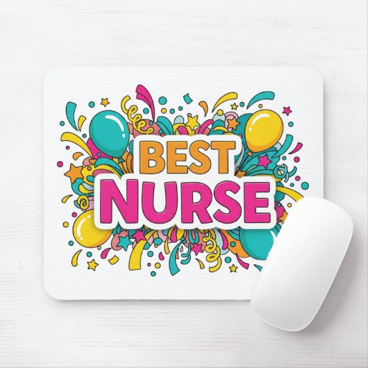 Colorful Best Nurse Desk Mat マウスパッド (マウス)