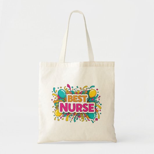 Colorful Best Nurse Tote Bag トートバッグ (正面)