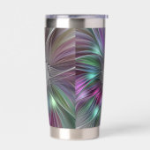 Colorful Big Flower Abstract Trippy Fractal Art 保温保冷タンブラー (左面)