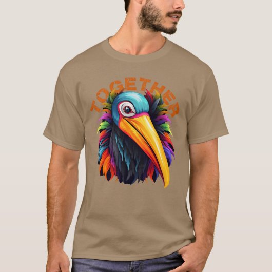 Colorful Bird Art Vibrantogether Bird Design famil Tシャツ (正面)