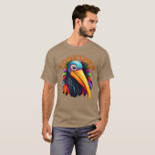 Colorful Bird Art Vibrantogether Bird Design famil Tシャツ (正面フル)