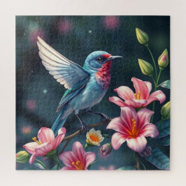 Colorful Bird Floral Jigsaw Puzzle ジグソーパズル