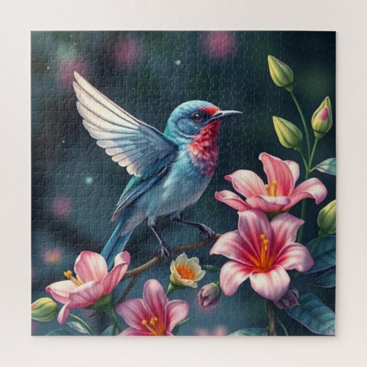 Colorful Bird Floral Jigsaw Puzzle ジグソーパズル (縦)