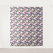 Colorful Bird Floral Seamless Pattern  タペストリー (正面)