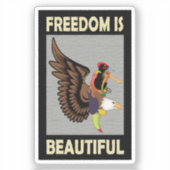 Colorful birds flying in group refreshing design シール (正面)