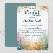 colorful birds Watercolor Wildflowers Personal 招待状 (正面/裏面)