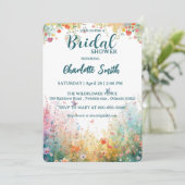 colorful birds Watercolor Wildflowers Personal 招待状 (スタンド正面)