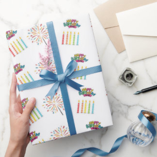 Colorful Birthday Candle Wrapping Paper  ラッピングペーパー
