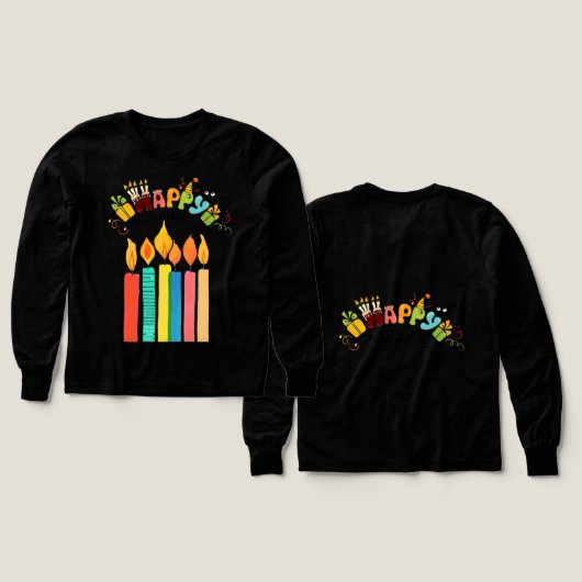 Colorful Birthday Candles Illustration (デザイン 正面＆背面)