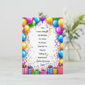 Colorful Birthday Celebration Frame 招待状 (スタンド正面)