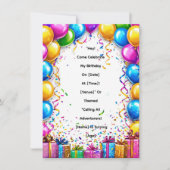 Colorful Birthday Celebration Frame 招待状 (正面)