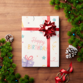 Colorful Birthday Party Gift Wrapping Paper ラッピングペーパー