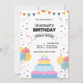 Colorful Birthday Party Invitation 招待状