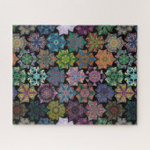 Colorful Black Boho Mandala Pattern Jigsaw Puzzle ジグソーパズル (横)