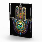 Colorful Black Gold Hamsa w/ Turquoise Third Eye フォトブロック (右)