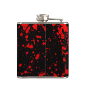 Colorful Black Red Paint Splatter Artistic Splash フラスク (裏面)