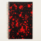 Colorful Black Red Paint Splatter Artistic Splash プランナー手帳 (正面)