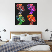 Colorful Black Women Stretched Canvas Print キャンバスプリント (インサイチュ (寝室))