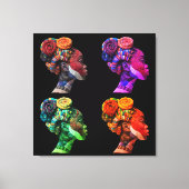 Colorful Black Women Stretched Canvas Print キャンバスプリント (正面)