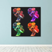 Colorful Black Women Stretched Canvas Print キャンバスプリント (インサイチュ (ウッドフロア))
