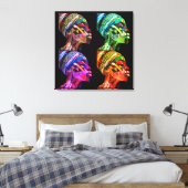 Colorful Black Women Stretched Canvas Print キャンバスプリント (インサイチュ (寝室))