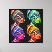 Colorful Black Women Stretched Canvas Print キャンバスプリント (正面)
