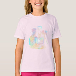 Colorful Blogging Kids Design – Microphone, Camera Tシャツ