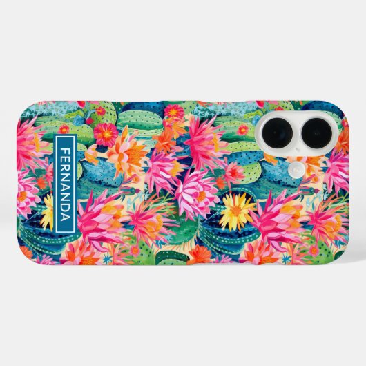 Colorful Blooming Cacti Personalized Case-Mate iPhoneケース (裏面 (横))
