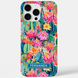 Colorful Blooming Cacti Personalized iPhone 16 Pro Maxケース