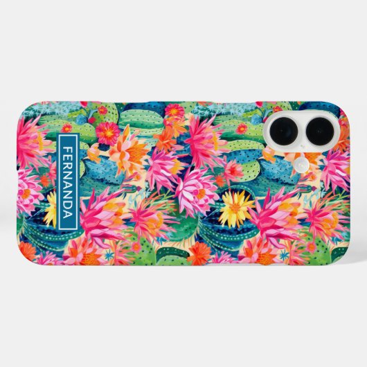 Colorful Blooming Cacti Personalized Case-Mate iPhoneケース (裏面 (横))