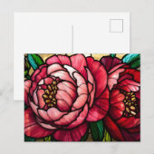 Colorful Blooming Peony Flowers ポストカード (正面/裏面)