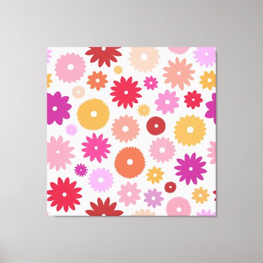 Colorful Blooms Large Pattern キャンバスプリント (正面)