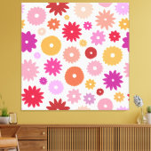 Colorful Blooms Large Pattern キャンバスプリント (インサイチュ (リビング))