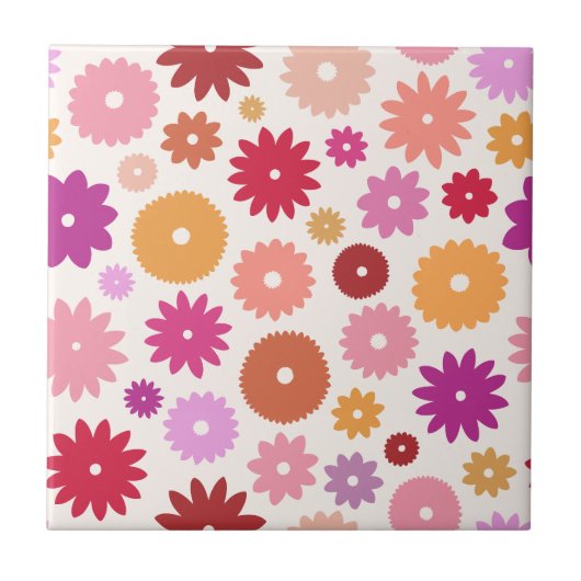 Colorful Blooms Pattern タイル (正面)