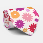 Colorful Blooms Pattern ネクタイ (ロール)