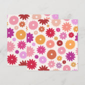 Colorful Blooms Pattern 招待状 (正面/裏面)