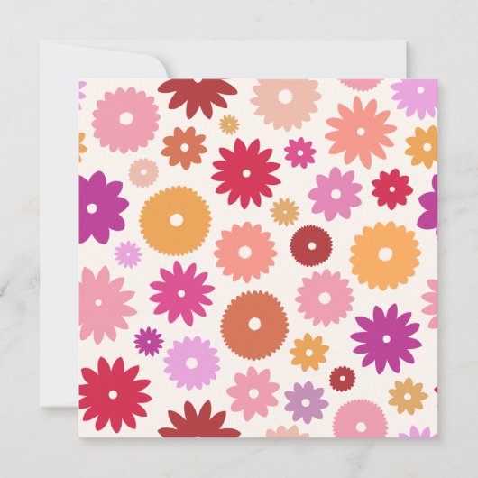 Colorful Blooms Pattern 招待状 (正面)