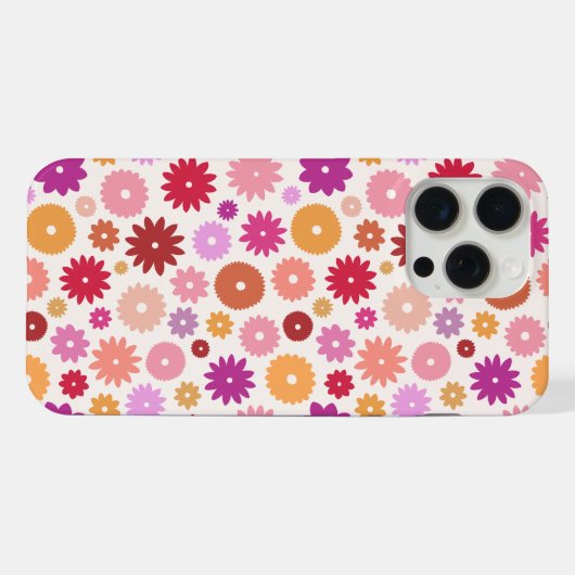 Colorful Blooms Repeat Pattern iPhoneケース (裏面横)