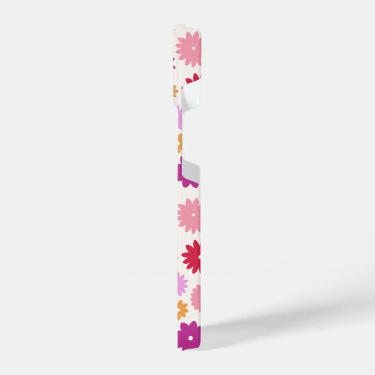 Colorful Blooms Repeat Pattern iPhoneケース (左側面)