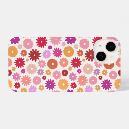 Colorful Blooms Repeat Pattern iPhoneケース (裏面横)