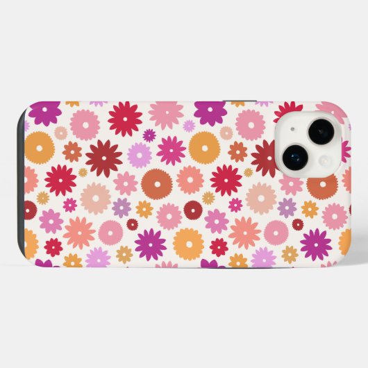 Colorful Blooms Repeat Pattern iPhoneケース (裏面横)