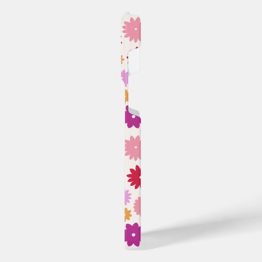 Colorful Blooms Repeat Pattern iPhoneケース (左側面)