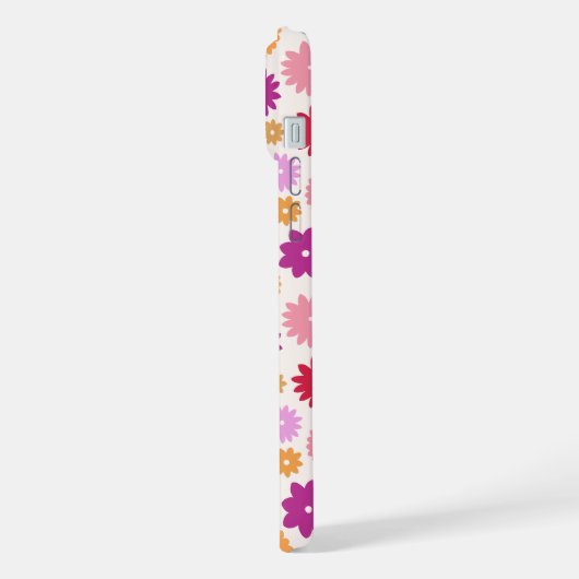 Colorful Blooms Repeat Pattern iPhoneケース (左側面)
